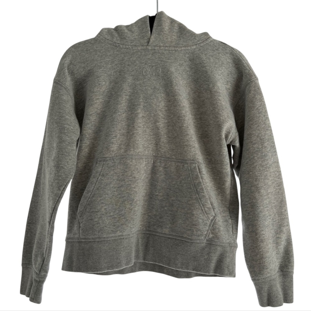 Kids Unisex Gap Logo Pullover Hoodie, Heather Gray, Size 12 XL